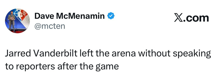 范德比尔特赛后拒绝采访离场引热议